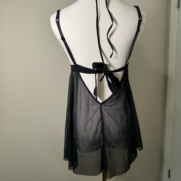 Aubade Paris French  lingerie gothic babydoll mesh slip/ top M - Picture 5 of 6